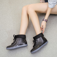 时尚成人短筒加绒雨靴雨鞋女学生平跟水靴韩国防滑保暖防水鞋胶鞋