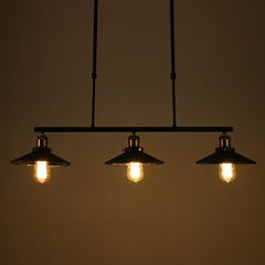 地中海美式灯具餐厅吧台客厅欧式卧室铁艺创意内贴镜三头吊灯