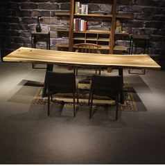 现代简约地中海北欧设计胡桃木全实木茶桌实木大板桌创意休闲茶台