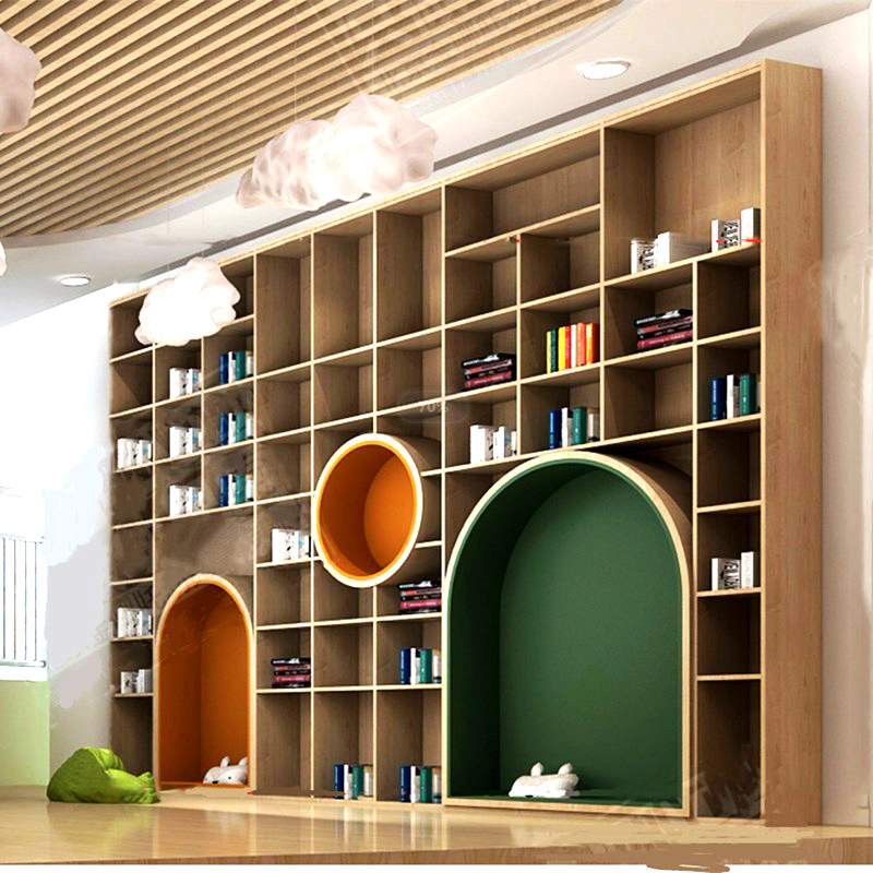 创意长颈鹿整墙书架幼儿园绘本馆绘本架阅读区书柜图书馆室展示架