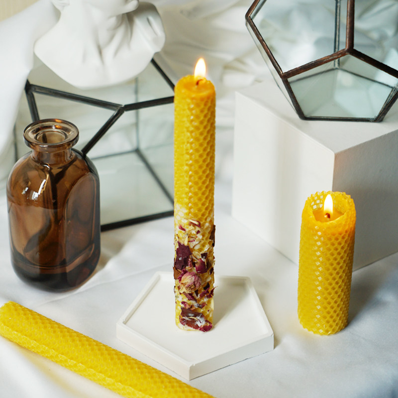 北欧ins风纯天然蜂蜡卷手工蜂巢蜡烛家居摆件婚礼装饰派对布置