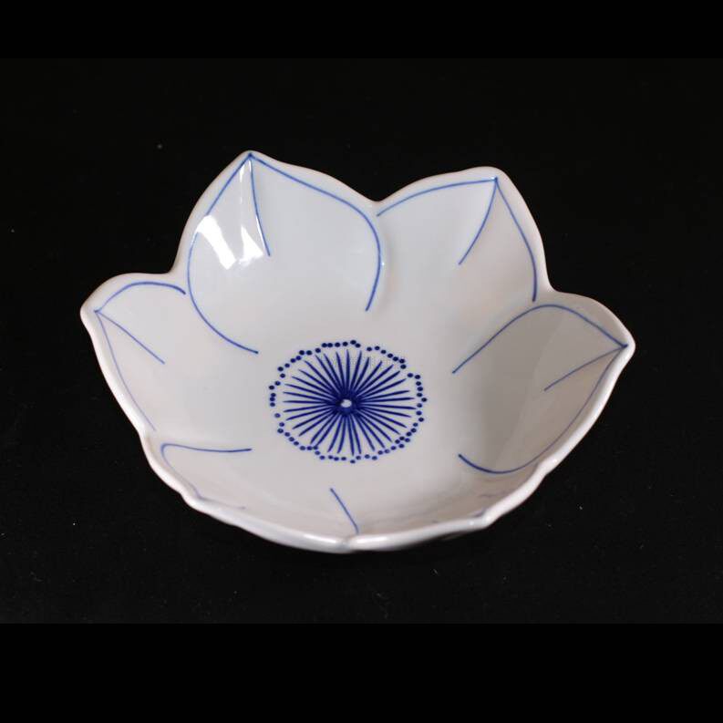 日式陶瓷釉下彩花卉16厘米点心盘刺身盘多用盘色拉盘小菜盘餐具