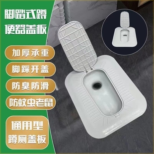 蹲便器盖板通用厕所防臭神器卫生间蹲坑大便器盖自动密封蹲厕踏板