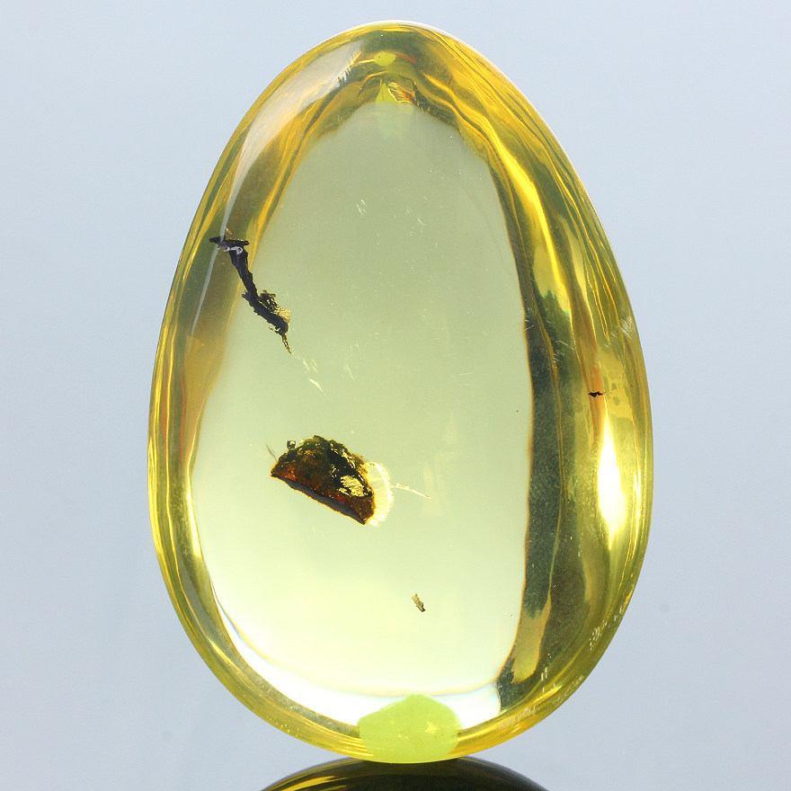 34.31g【风景植物珀】强荧光 琥珀水滴挂牌4859