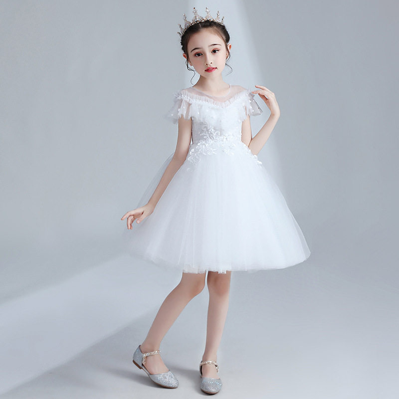 花童礼服高端主持人演出服女童公主裙蓬蓬裙纱裙生日儿童婚纱裙子