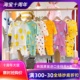 moimoi24夏韩国儿童七分袖天丝套装宝宝宽松竹纤维男女童家居服