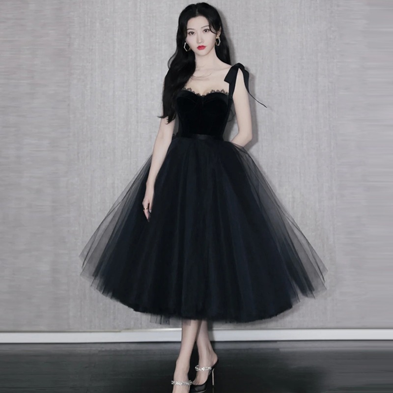 (今日2.7折)景甜明星同款名媛宴会生日派对晚礼服法式蓬蓬网纱公主吊