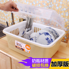 塑料碗柜厨房餐具碗筷收纳盒带盖沥水碗架滴水碗架放碗碟架置物架