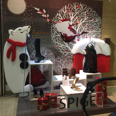 新款圣诞泡沫饼干熊装饰冬季商场男女装橱窗美陈道具dp点陈列布置