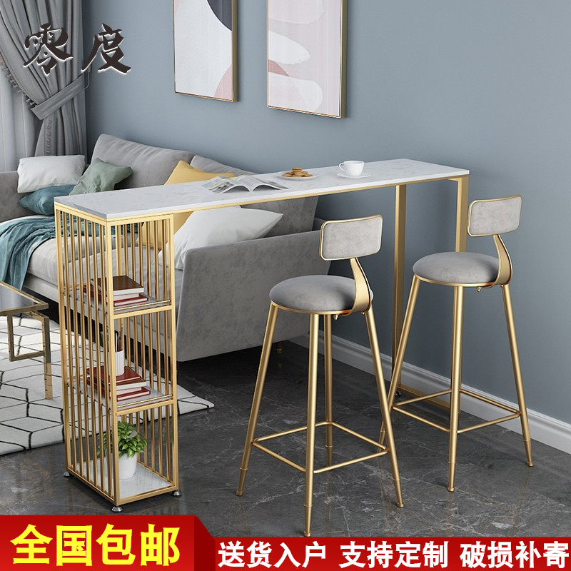 北欧大理石靠墙吧台桌家用现代简约阳台高脚桌奶茶店酒吧桌椅组合|ruв категории жилой мебели, дело/Таблица класса, бар - от Buy2taobao.com для оказания профессиональной услуги покупки агента Taobao