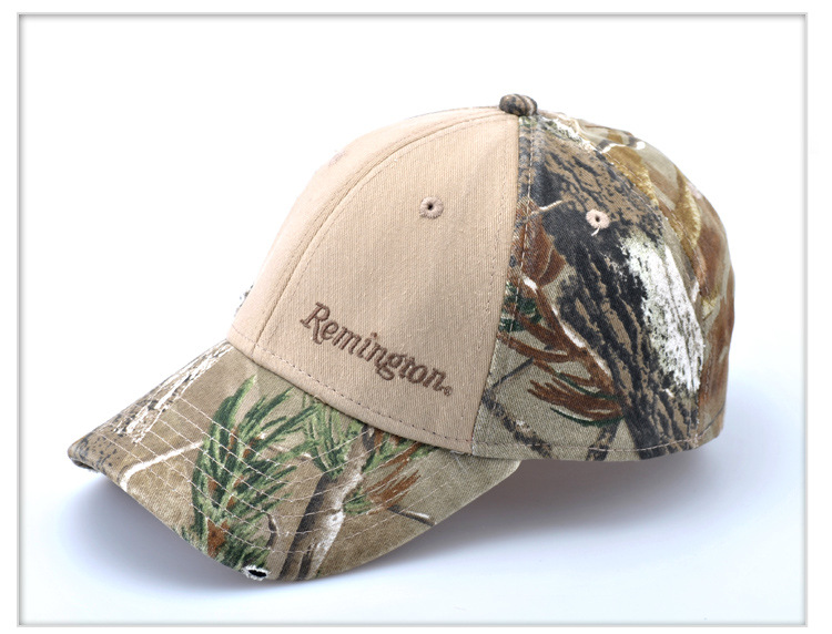 雷明顿户外帽子新款仿生迷彩拼色棒球帽做旧钓鱼狩猎军迷棒球帽