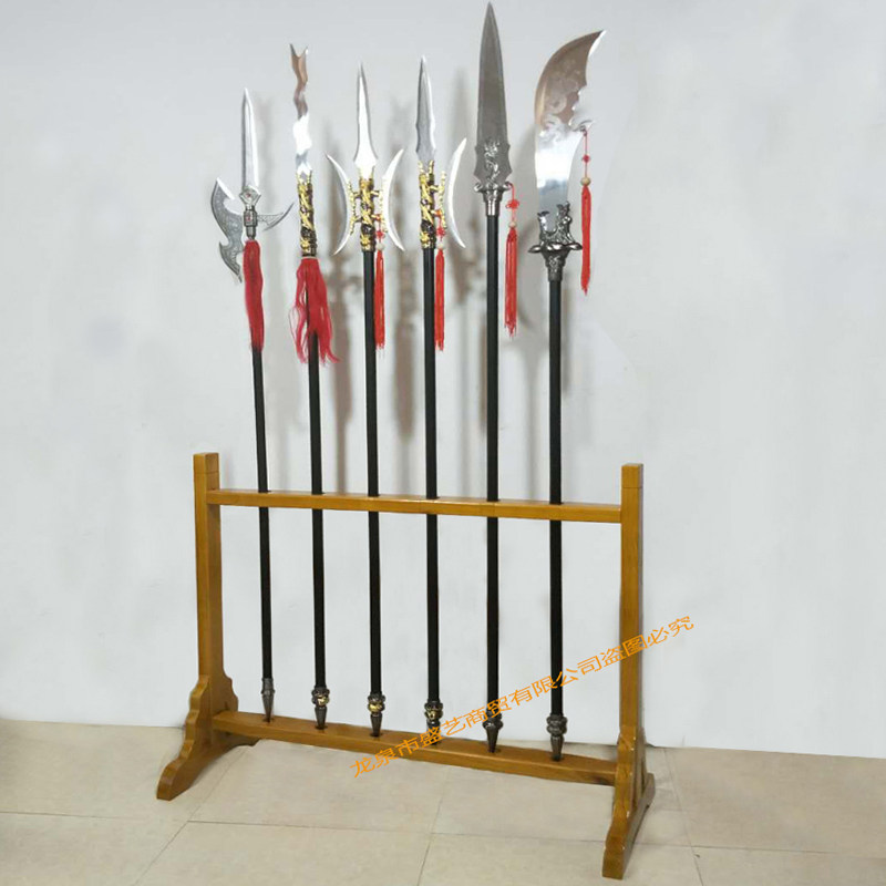 十八般兵器展示架立式多孔武器架武术一体大刀兵器武术刀架子实木