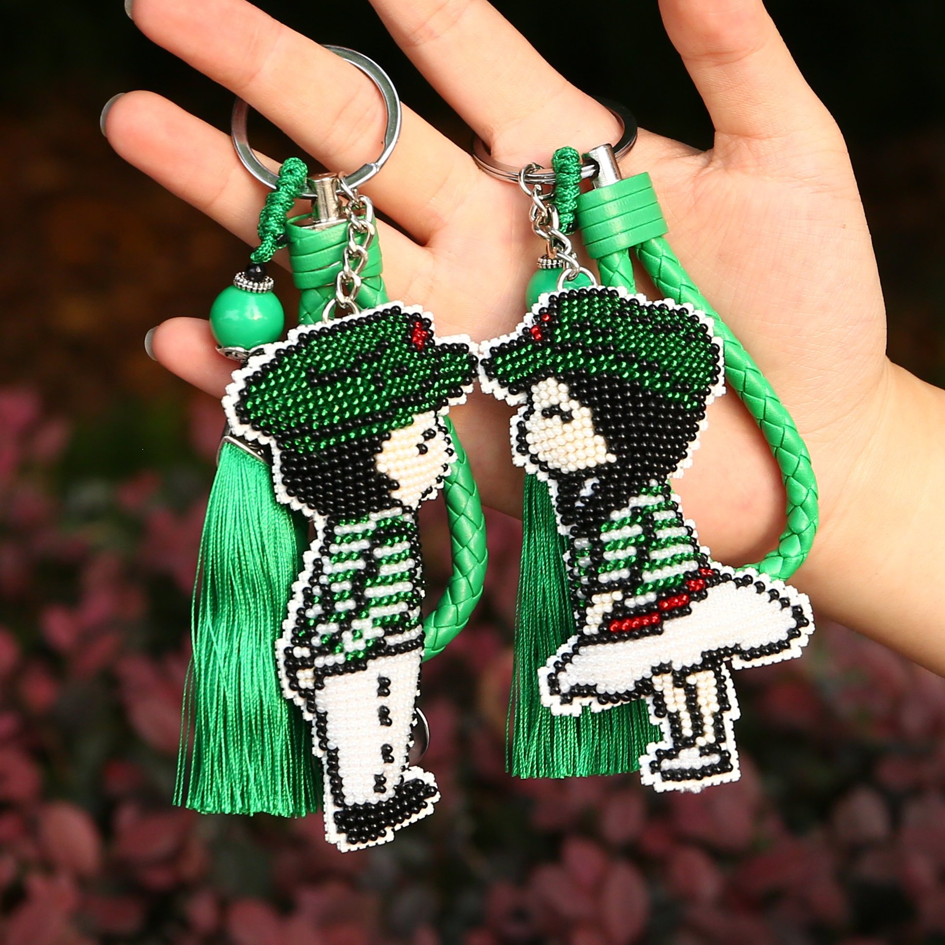 2022十字绣珠绣军人情节情侣钥匙扣兵哥兵妹可爱挂件自己绣有成品