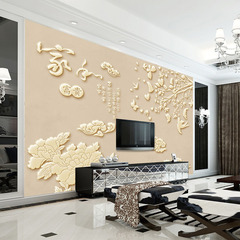 3d立体现代欧式浮雕花纹壁纸电视背景墙客厅卧室墙纸壁画无缝墙布
