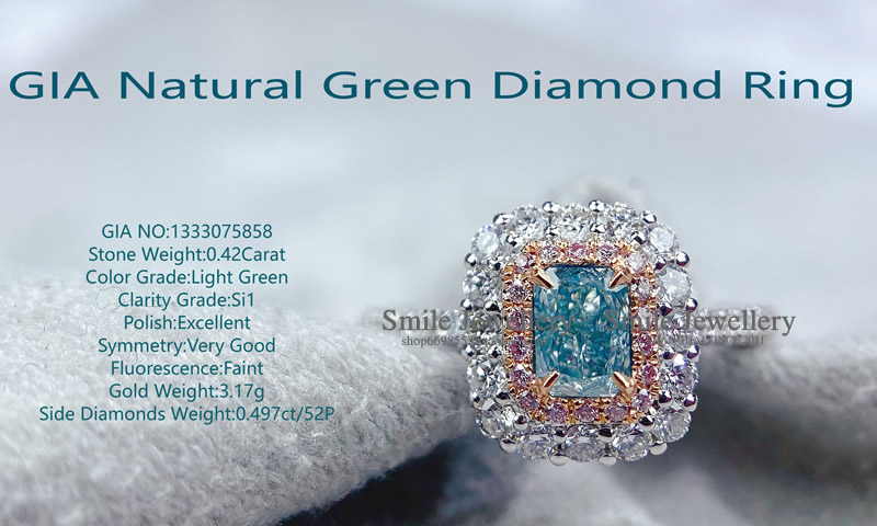 Smile Jewellery customized GIA natural Rare Color diamond 18k Green diamond ring Bolster Special-shaped Carat Diamond Loose Diamondsin the Jewelry/Diamond/Jade/Gold , Diamond Jewelry (New) , 戒托 category - from Buy2taobao.com to provide professional Taobao agent buy service