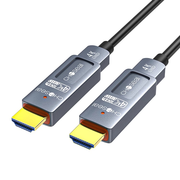 秋叶原光纤线HDMI4K高清分离式大小头易穿管micro电视相机连接线