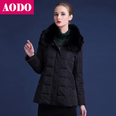 AODO2015冬新中老年女士短款羽绒服外套加厚妈妈羽绒服加大码短装