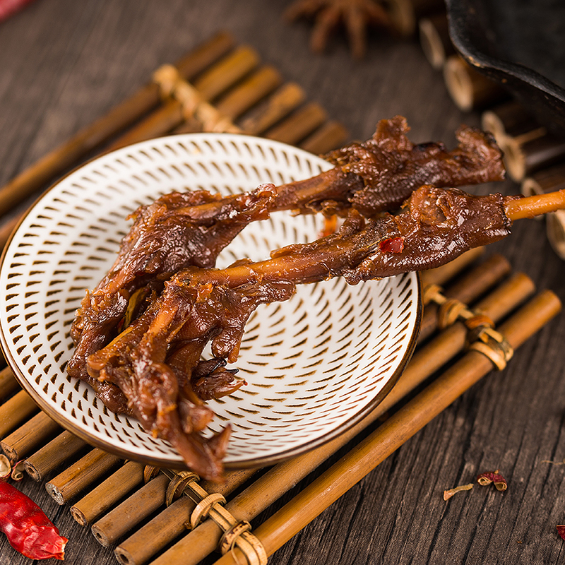 酱板鸭湖南小吃特产酱鸭爪小川贵香辣鸭爪子鬼脚脚