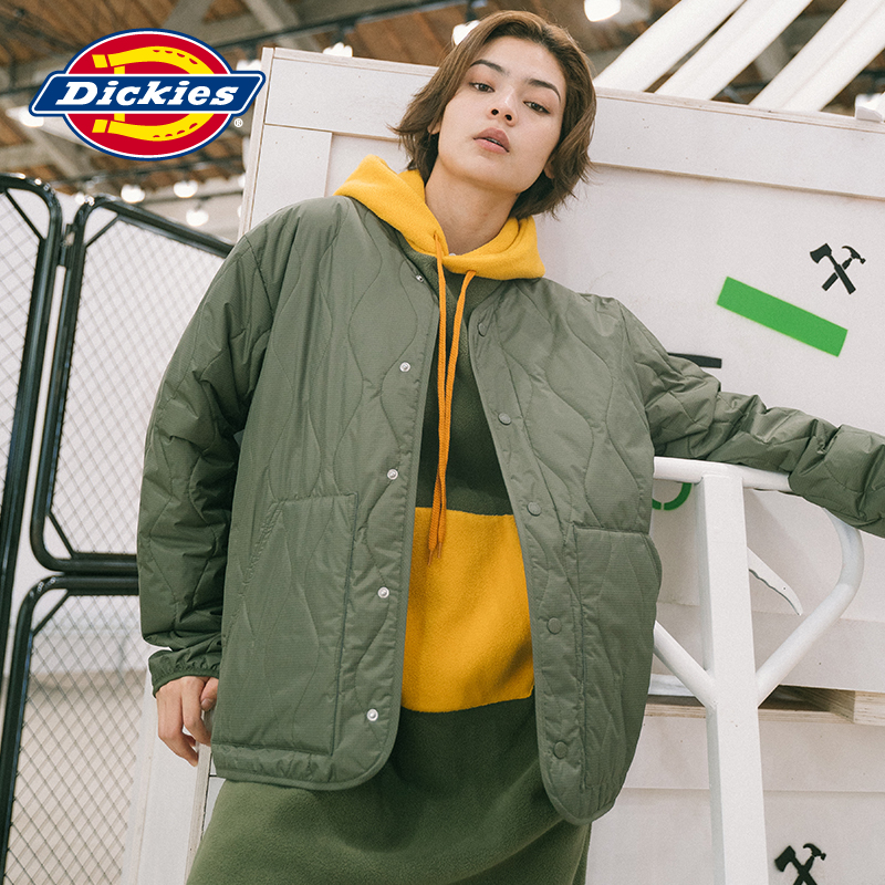 Dickies无领军装充棉夹克 男女同款logo贴布绣薄外套DK006841