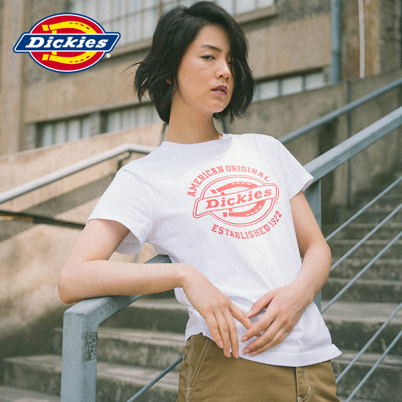 Dickies前身logo印花短Tee 女式 全棉短袖T恤DK006500