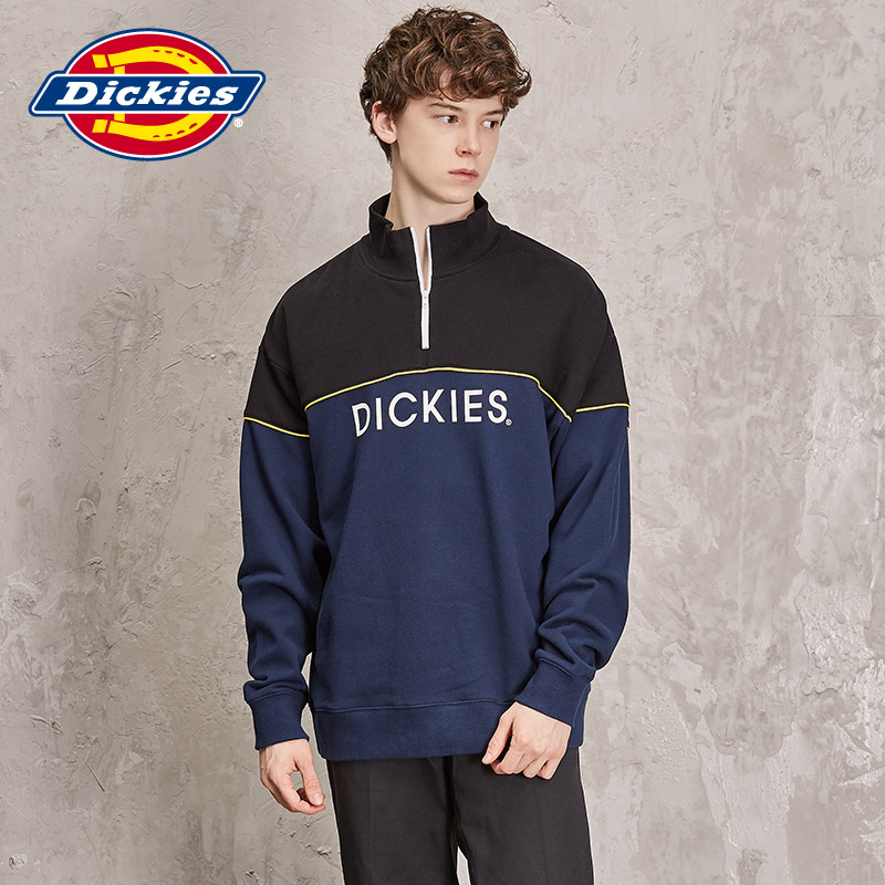 Dickies撞色拼接拉链套头卫衣 印花全棉卫衣男商场同款 DK006023