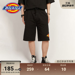 Dickies 工装口袋渐变印花抽绳重磅棉卫裤短裤男女情侣宽松运动裤