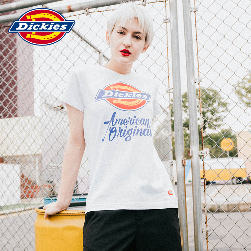 DickiesLOGO印花艺术字体短袖女T 情侣T恤 短袖女新款 DK006113
