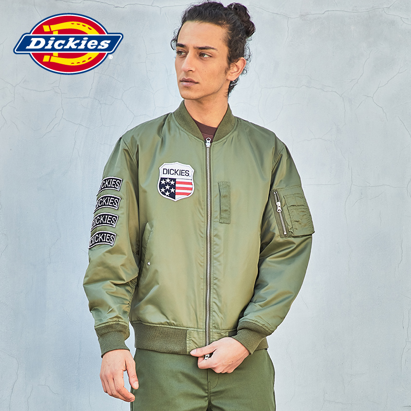 【偏大】Dickies印花短款MA1飞行服夹克男 徽章薄外套173M10EC18