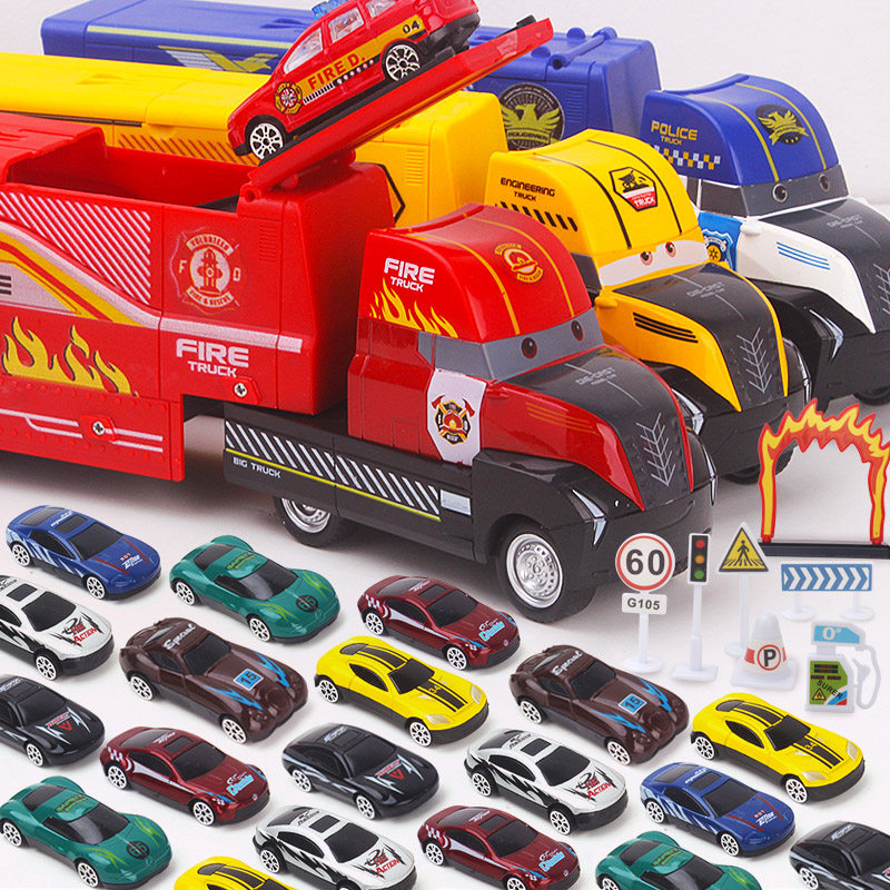 儿童玩具车男孩小汽车玩具宝宝3岁6合金滑翔车惯性小车子套装模型