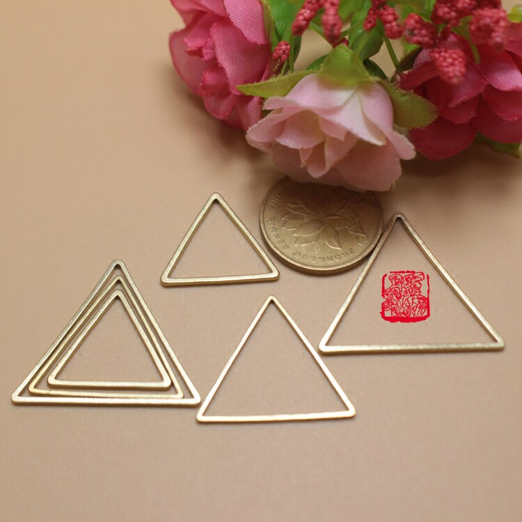 手工diy饰品黄铜原坯配件17mm21mm25mm三角形铜管圈韩首饰配件