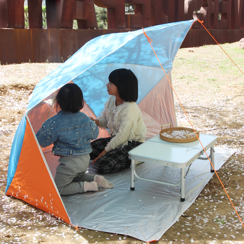 户外野餐遮阳伞式帐篷儿童玩沙海边遮阳蓬防晒速开简易遮光小帐篷