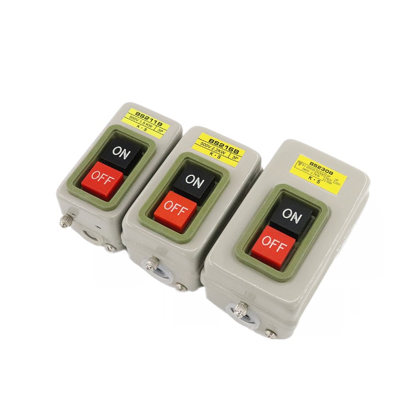 bs211b/216b/230b动力控制按钮开关三相电机启动按钮押压扣开关