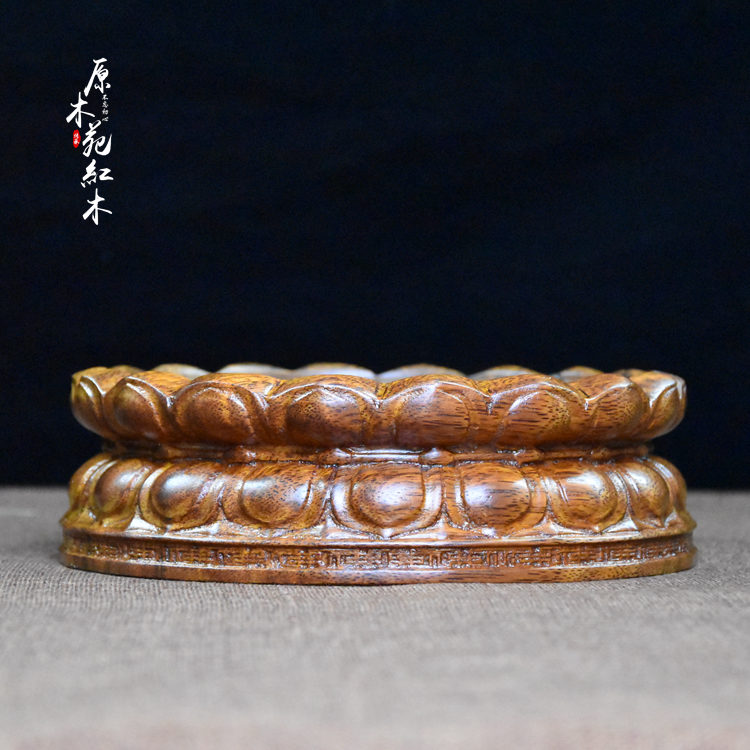 实木莲花雕刻佛像观音底座木质整木佛像莲花座佛像实木座榻实木制