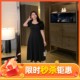 GLEC高端胖mm大码女装2024年夏季新款法式设计感黑色赫本风连衣裙