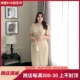 GLEC大码女装2024夏季新款法式轻奢设计感名媛风波浪边蕾丝连衣裙