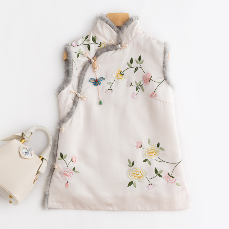 中式背心女冬_jcl631中国风马甲汉服秋冬中式改良唐装棉袄背心古风