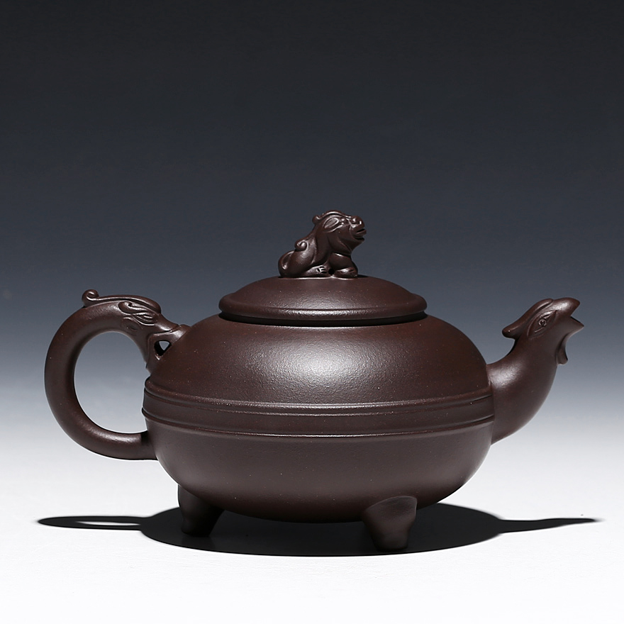 实力陶人 朱亚卫 《龙凤呈祥》老紫泥 宜兴紫砂壶紫砂收藏