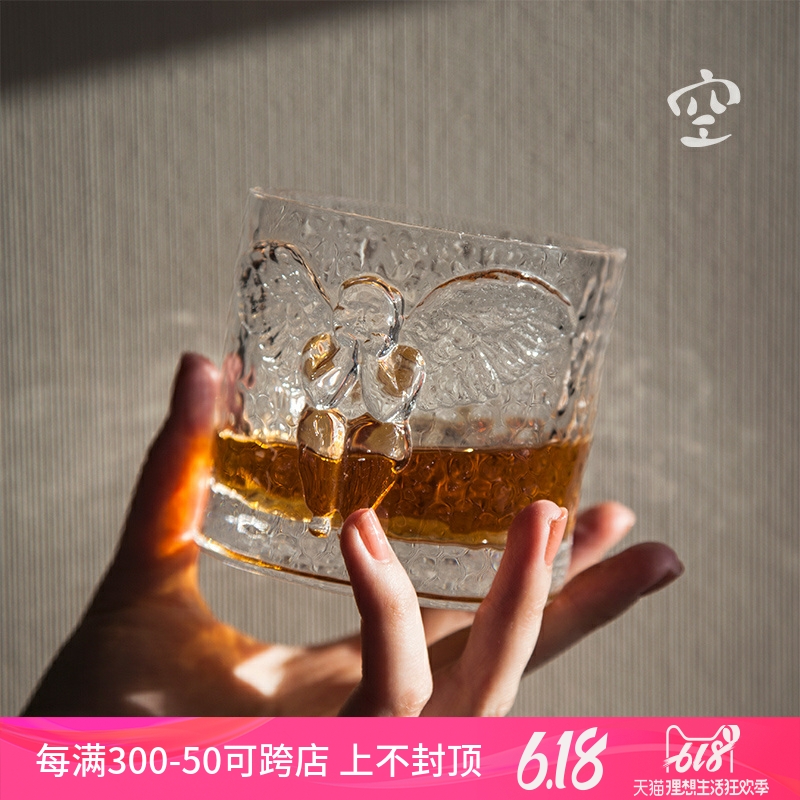 稀奇艺术男士威士忌杯浮雕水晶玻璃杯