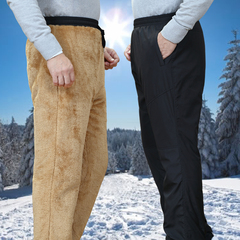 冬装棉裤男式保暖休闲裤加绒加厚户外裤子中腰中老年裤