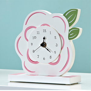 儿童可爱时钟卡通田园花朵儿童学生摆钟静音座钟卧室桌面钟表台钟
