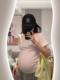 小个子孕妇短袖春夏装2025新款韩系大码宽松显瘦圆领褶皱T恤上衣
