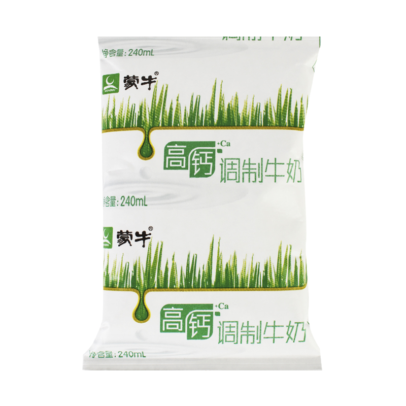 蒙牛利乐枕高钙牛奶240ml袋纯牛奶