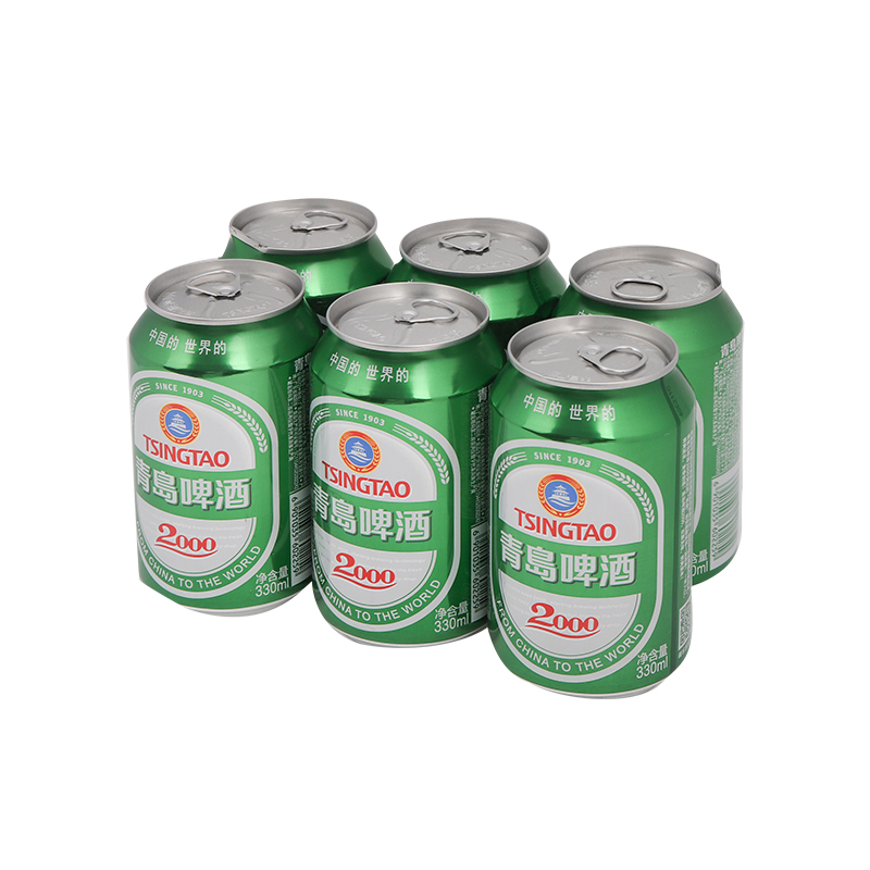 青岛2000啤酒330ml*6罐/组青岛啤酒酒精酒花醇香大米