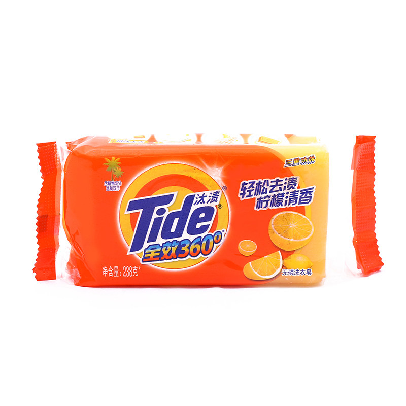 汰渍360度柠檬清香无磷洗衣皂238g/块