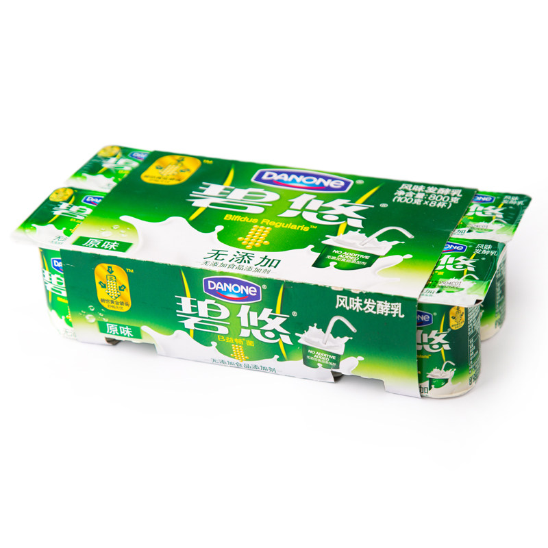 达能碧悠风味发酵乳原味100g*8杯/组