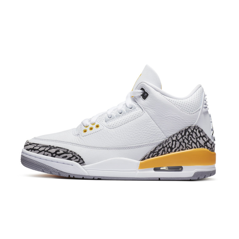 nikeairjordan3retroaj3白橙湖人爆裂纹女子篮球鞋ck9246