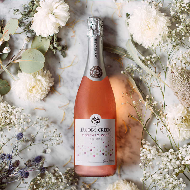 杰卡斯moscato莫斯卡托桃红起泡酒甜气泡酒葡萄酒女士粉香槟10度