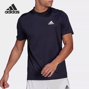 Adidas/阿迪达斯官方正品男子透气宽松短袖圆领健身上衣潮GM2097