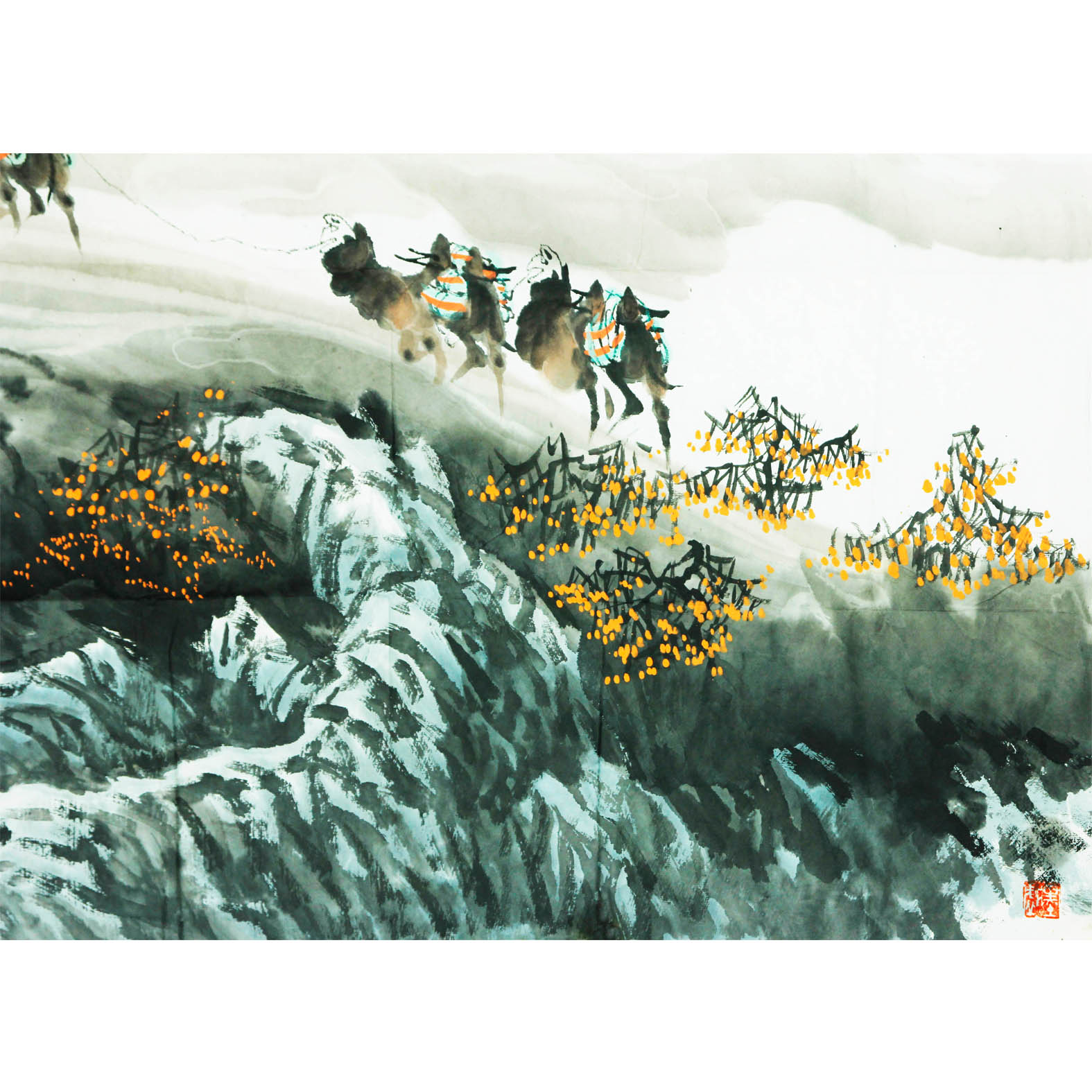 李鸿文 甘肃美协理事《塞鸿一字来如线》