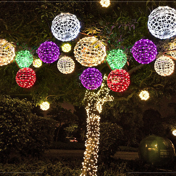 led太阳能藤球灯户外防水挂树景观灯庭院园球灯圣诞街道工程亮化